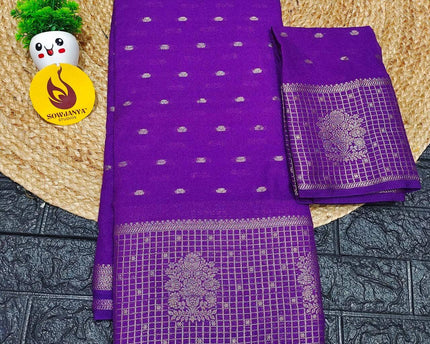 Viscose Butti Saree's With Floral Kanchi Border- SSFKV05