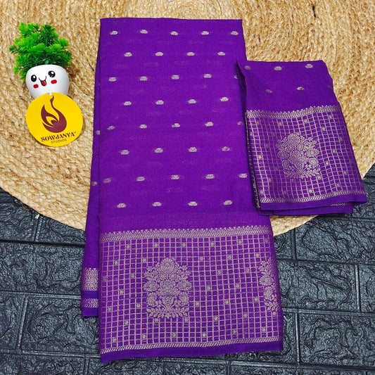Viscose Butti Saree's With Floral Kanchi Border - BUNCH5