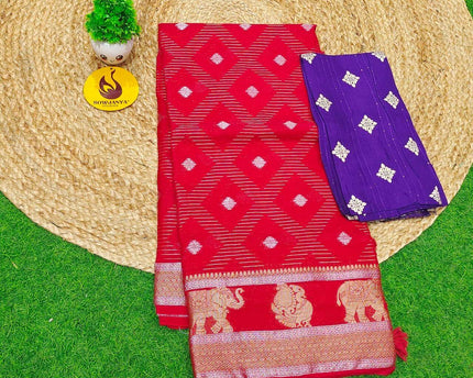 Premium Viscose Georgette Saree - SSRED10