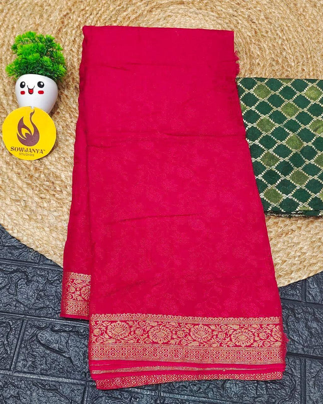 Premium Viscose  Georgette With Embose Jaquard Design Saree's - SSBJZ1
