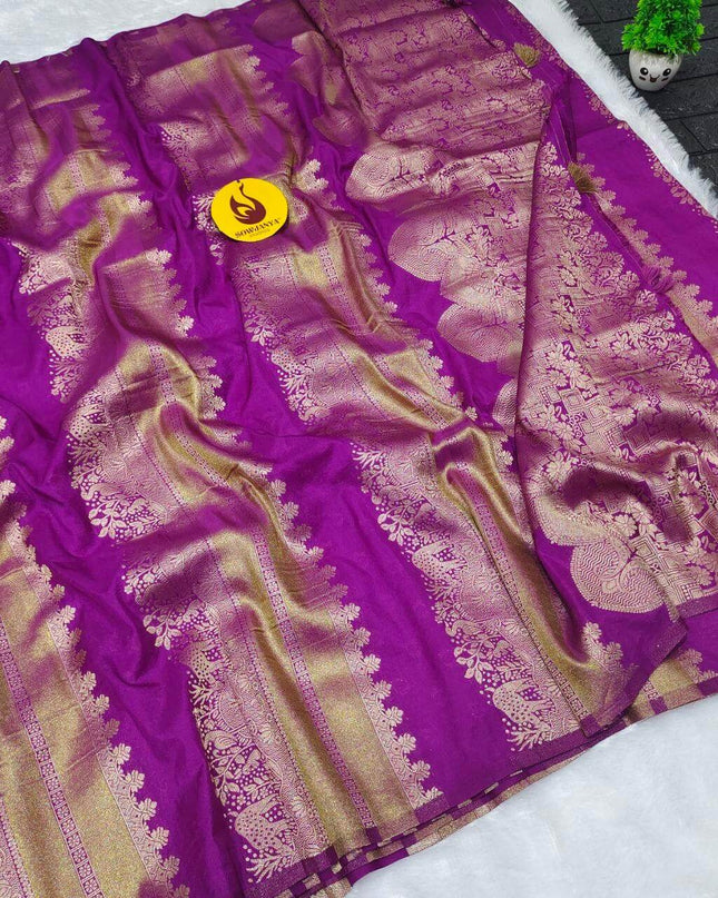 Premium Viscose Crape Heavy Zari work Sarees - SSLHV2