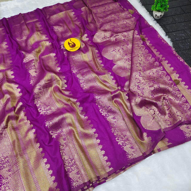 Premium Viscose Crape Heavy Zari work Sarees - SSLHV2
