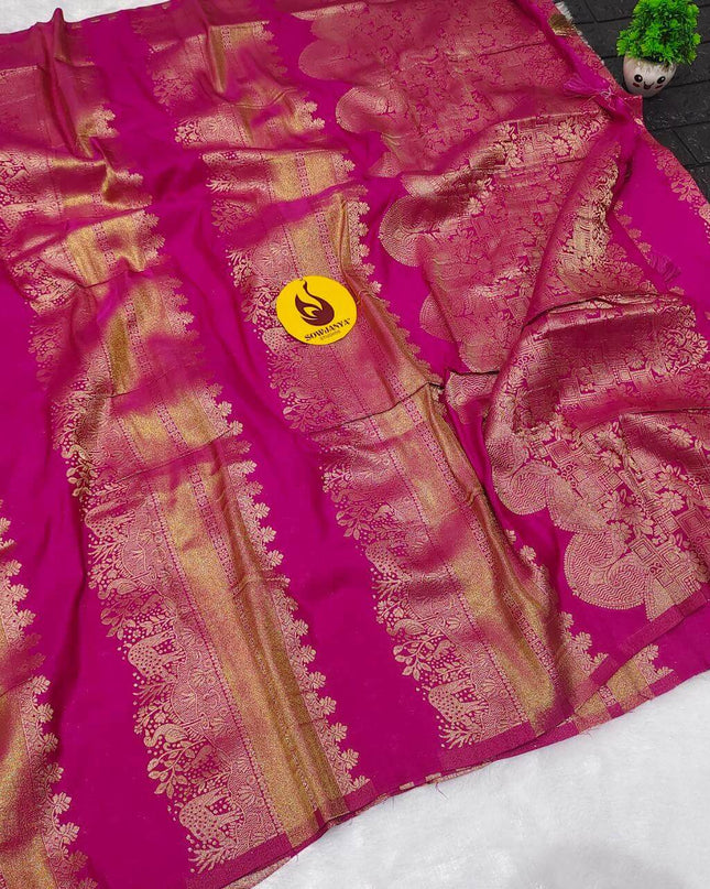 Premium Viscose Crape Heavy Zari work Sarees - SSLHV1