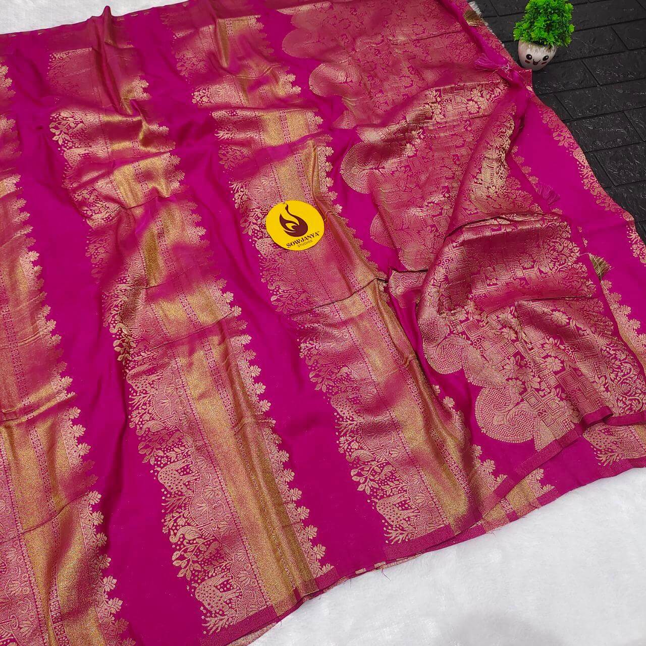 Premium Viscose Crape Heavy Zari work Sarees - SSLHV1