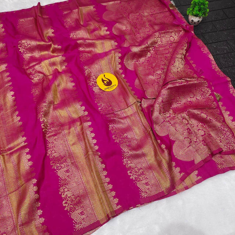 Premium Viscose Crape Heavy Zari work Sarees - SSLHV1