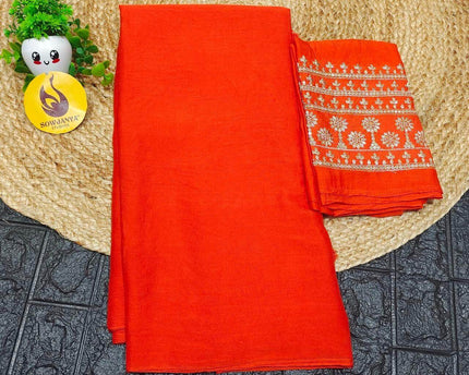 Premium CRUSH with Work  Blouse Sarees - SSCRU3