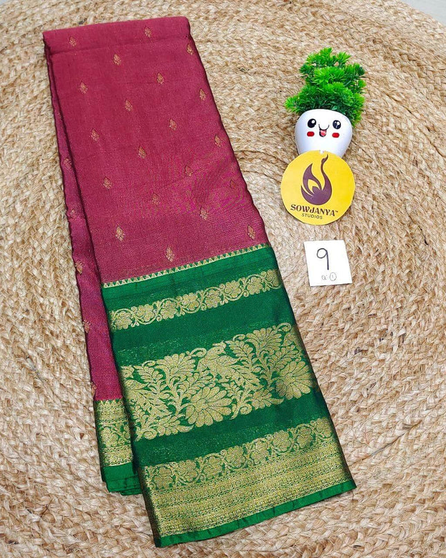 VINTAGE Seiko Gadwal Pattu Sarees - WAVE09