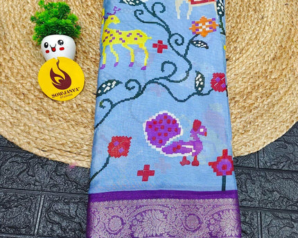 Mangalgiri Style Digital Print Sarees - SSPNT4