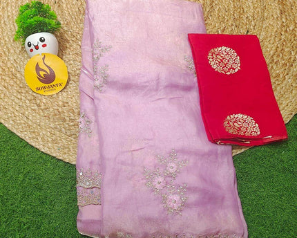 Designer Space Silk with work Sarees - PARTY4(PINK)