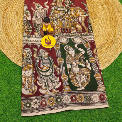 ORIGINAL PEDANA KALAMKARI Cotton Sarees - BOMMA4