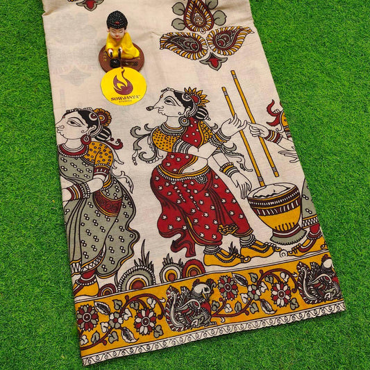 ORIGINAL PEDANA KALAMKARI Cotton Sarees - BOMMA1
