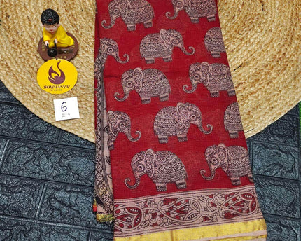 ORIGINAL PEDANA Kalamkari KOTA Cotton Sarees -BLEND6
