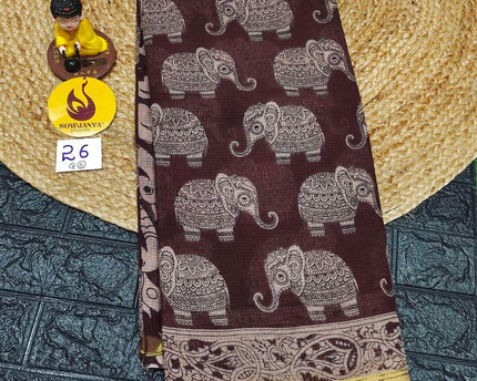 ORIGINAL PEDANA Kalamkari KOTA Cotton Sarees - BLEND26