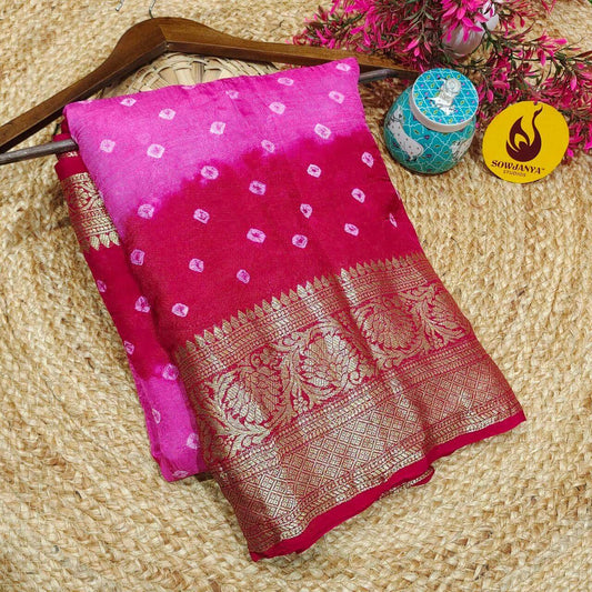 Original BANDINI Sarees with Blouse - CANDY2