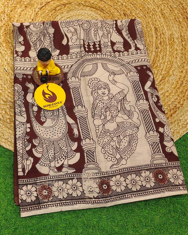 ORIGINAL PEDANA KALAMKARI Cotton Sarees - BOMMA11