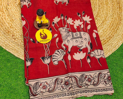 ORIGINAL PEDANA KALAMKARI Cotton Sarees - BOMMA12
