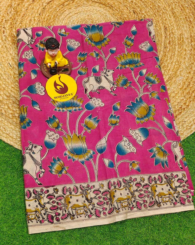 ORIGINAL PEDANA KALAMKARI Cotton Sarees - BOMMA13