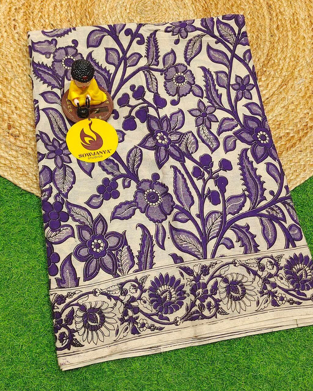ORIGINAL PEDANA KALAMKARI Cotton Sarees - BOMMA14