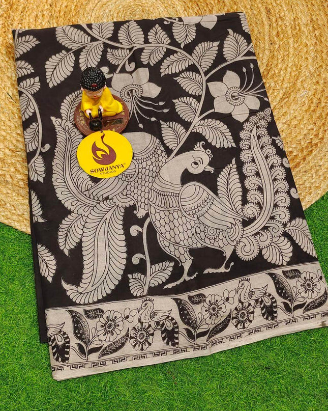 ORIGINAL PEDANA KALAMKARI Cotton Sarees - BOMMA15