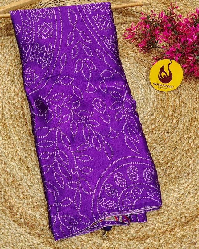 Premium Japan Satin Crape with Original Mirror Sarees - AJRAK5