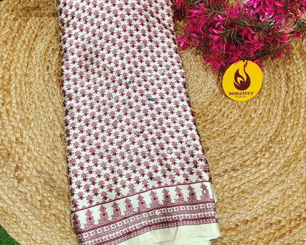Premium Japan Satin Crape with Original Mirror Sarees - AJRAK15