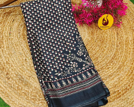 Premium Japan Satin Crape with Original Mirror Sarees - AJRAK18