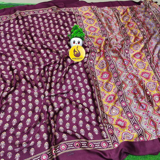 Japan Satin Crape Original Mirror Sarees20 - AJRAK