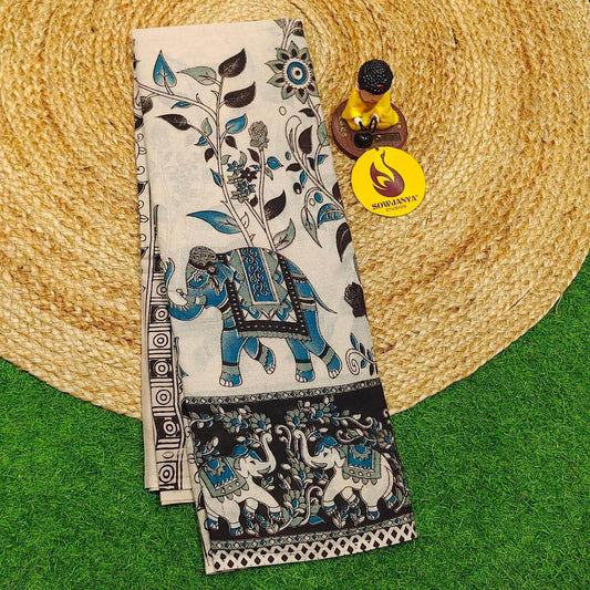 ORIGINAL PEDANA KALAMKARI Cotton Sarees - BOMMA16