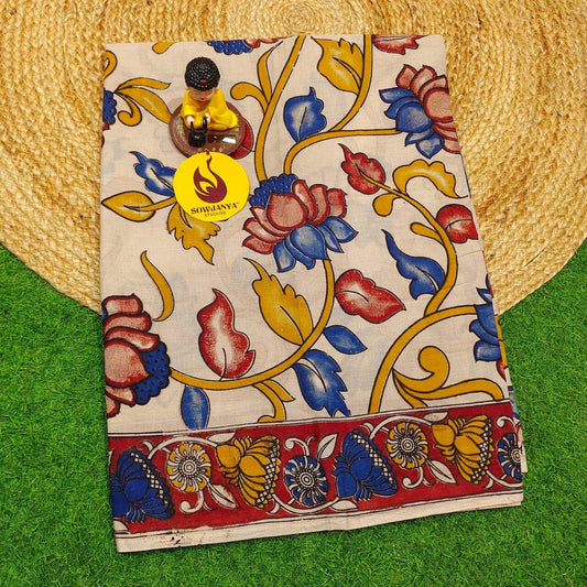 ORIGINAL PEDANA KALAMKARI Cotton Sarees - BOMMA21