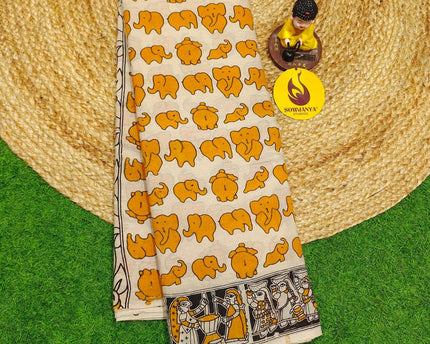 ORIGINAL PEDANA KALAMKARI Cotton Sarees - BOMMA28