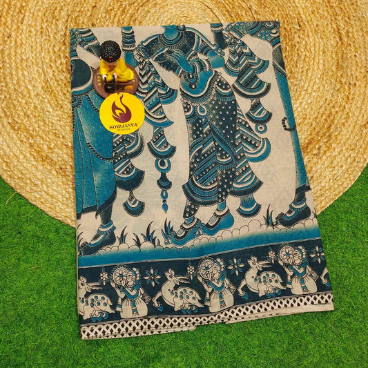 ORIGINAL PEDANA KALAMKARI Cotton Sarees - BOMMA25