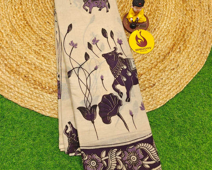 ORIGINAL PEDANA KALAMKARI Cotton Sarees - BOMMA23