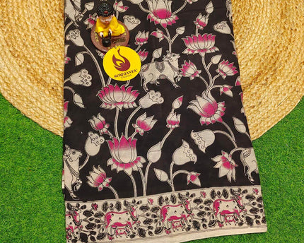 ORIGINAL PEDANA KALAMKARI Cotton Sarees - BOMMA24