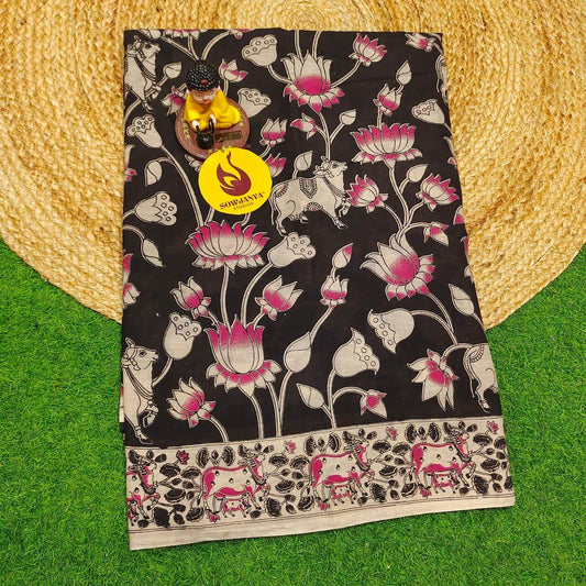 ORIGINAL PEDANA KALAMKARI Cotton Sarees - BOMMA24