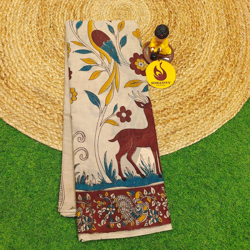 ORIGINAL PEDANA KALAMKARI Cotton Sarees - BOMMA29
