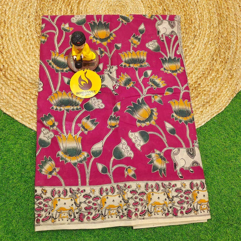 ORIGINAL PEDANA KALAMKARI Cotton Sarees - BOMMA31