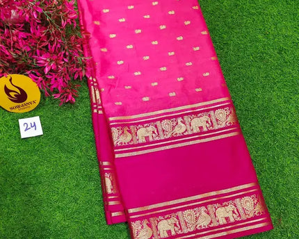 Premium Quality Mysore Crepe Sarees - MYSORE024