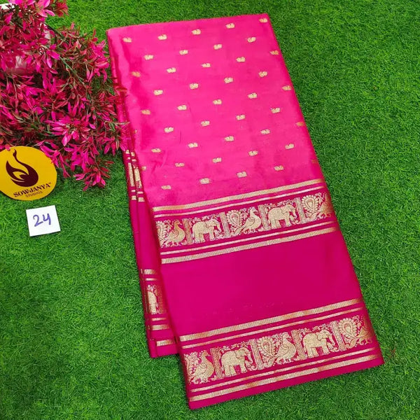 Premium Quality Mysore Crepe Sarees - MYSORE024