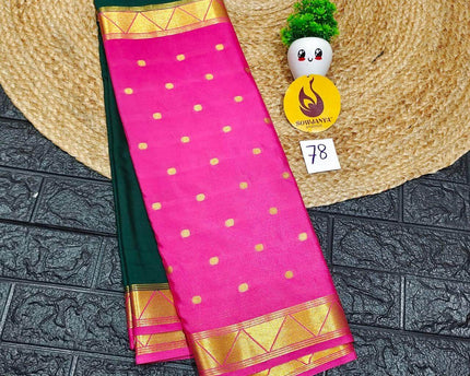 Premium Quality Mysore Crepe Sarees  - MYSORE078