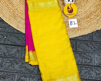 Premium Quality Mysore Crepe Sarees  - MYSORE082