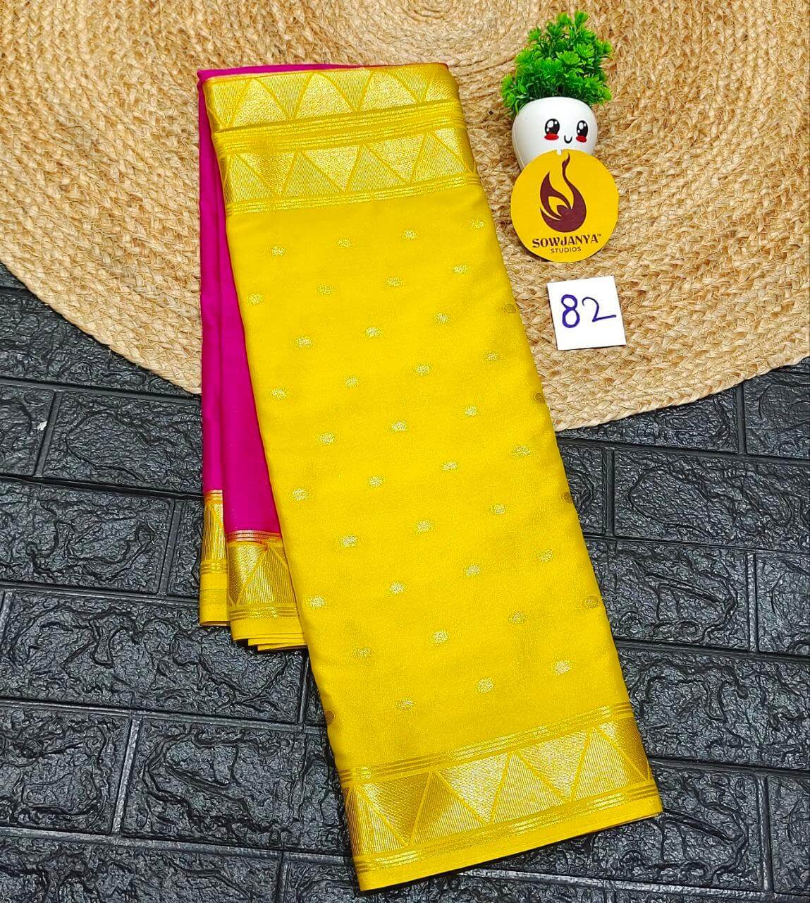 Premium Quality Mysore Crepe Sarees  - MYSORE082