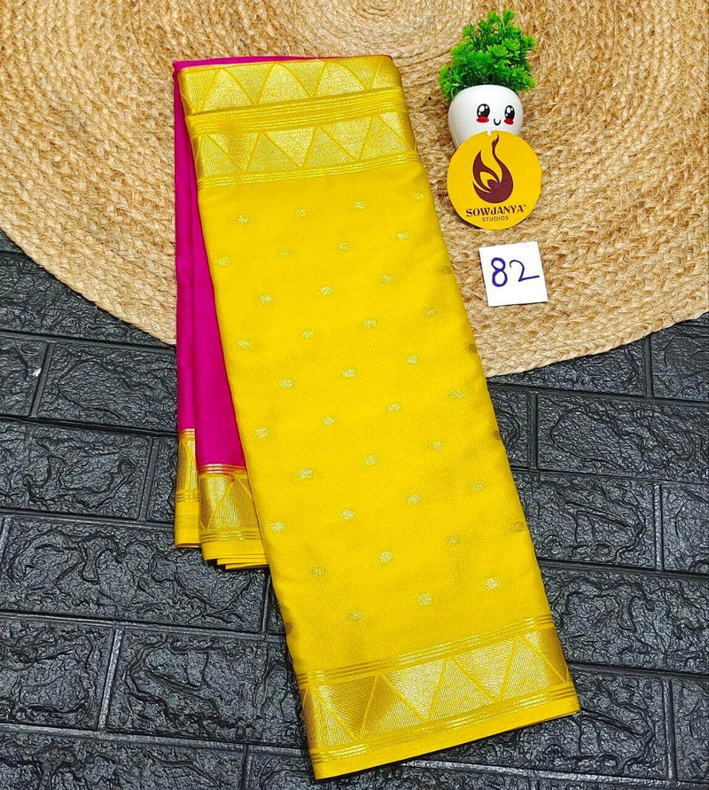 Premium Quality Mysore Crepe Sarees  - MYSORE082