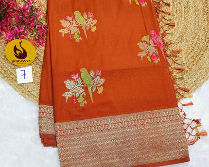 Designer Banarasi Sarees -SSBPT7(HONEY SHADE)