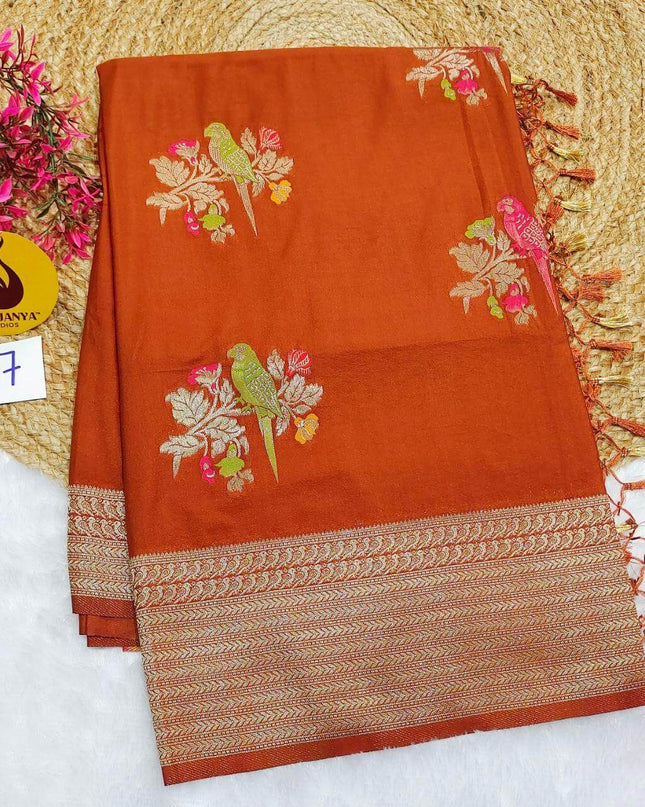 Designer Banarasi Sarees -SSBPT7(HONEY SHADE)