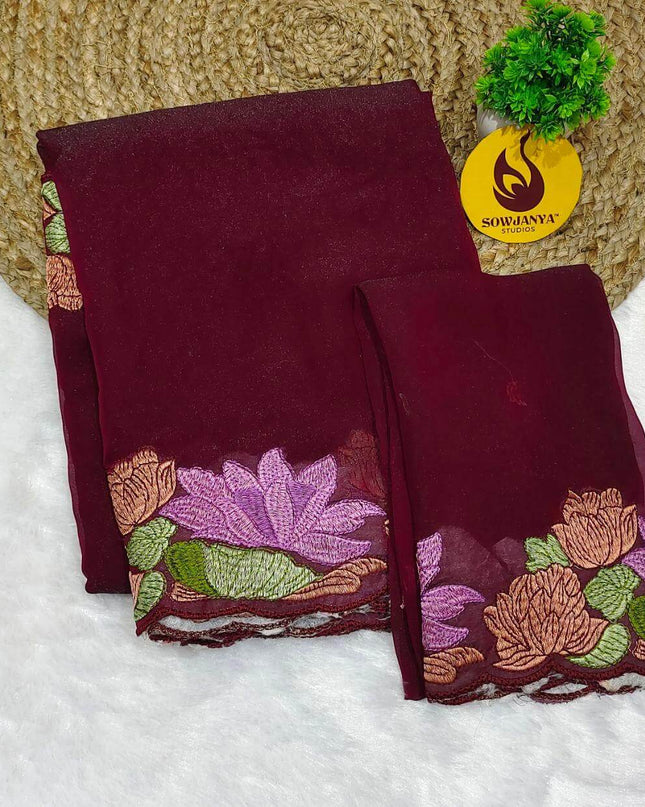 Designer Space Silk  Sarees -  SSBEW4(WINE)