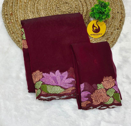 Designer Space Silk  Sarees -  SSBEW (WINE)