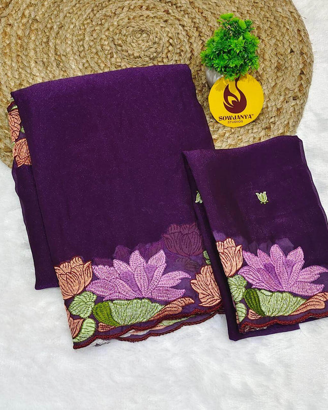 Designer Space Silk  Sarees -  SSBEW3(PURPLE)