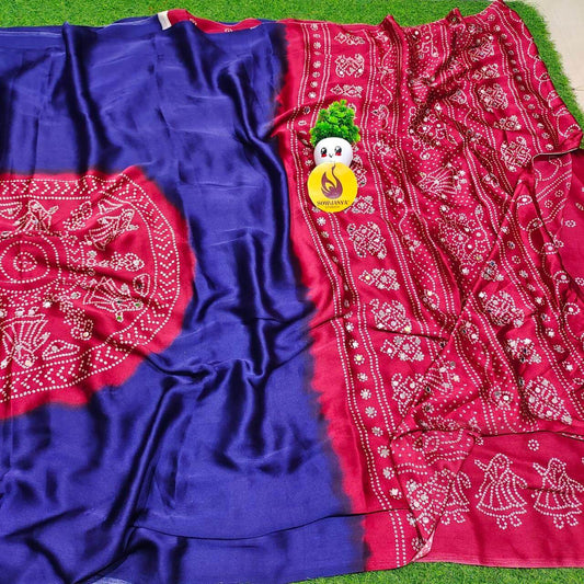 Japan Satin Crape Original Mirror Sarees12 - AJRAK