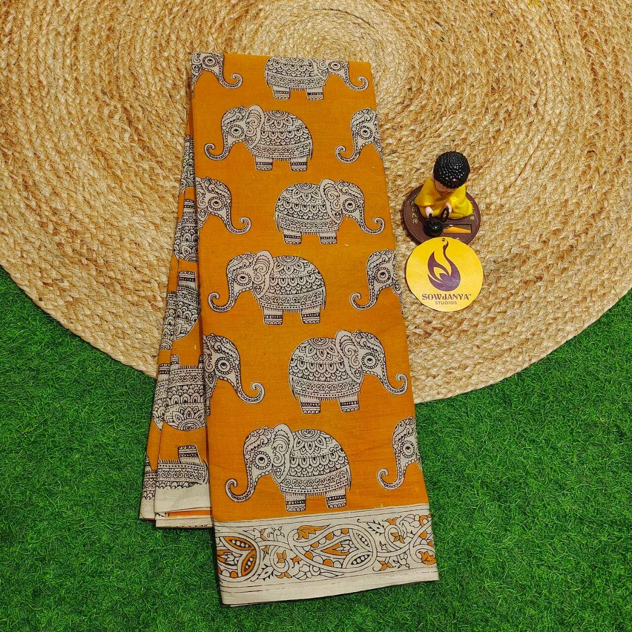ORIGINAL PEDANA KALAMKARI Cotton Sarees (44)- BOMMA
