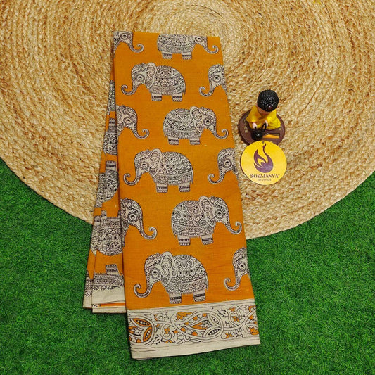 ORIGINAL PEDANA KALAMKARI Cotton Sarees (44)- BOMMA